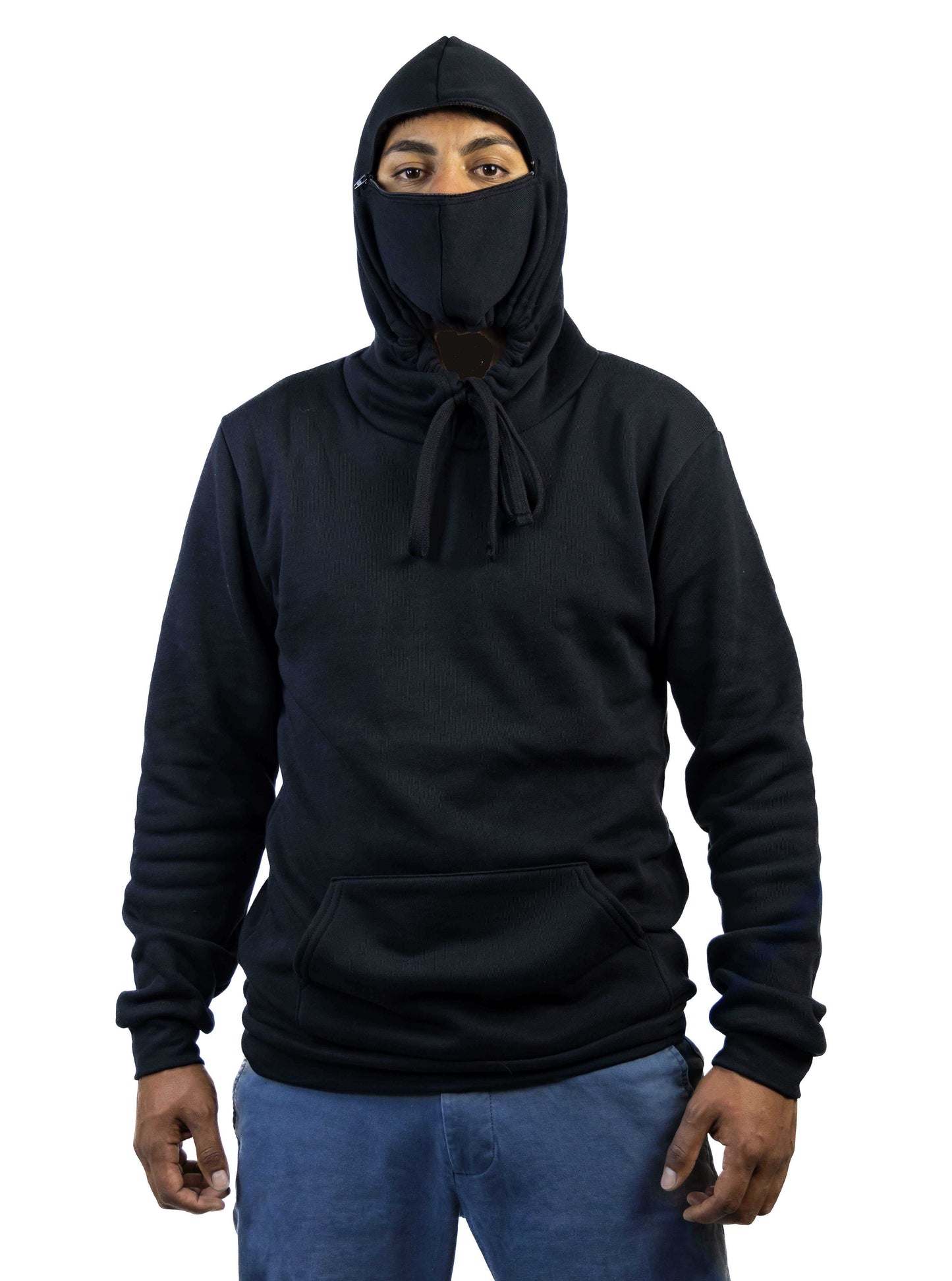 Hoodie Mask Black Pull-over Sweatshirt