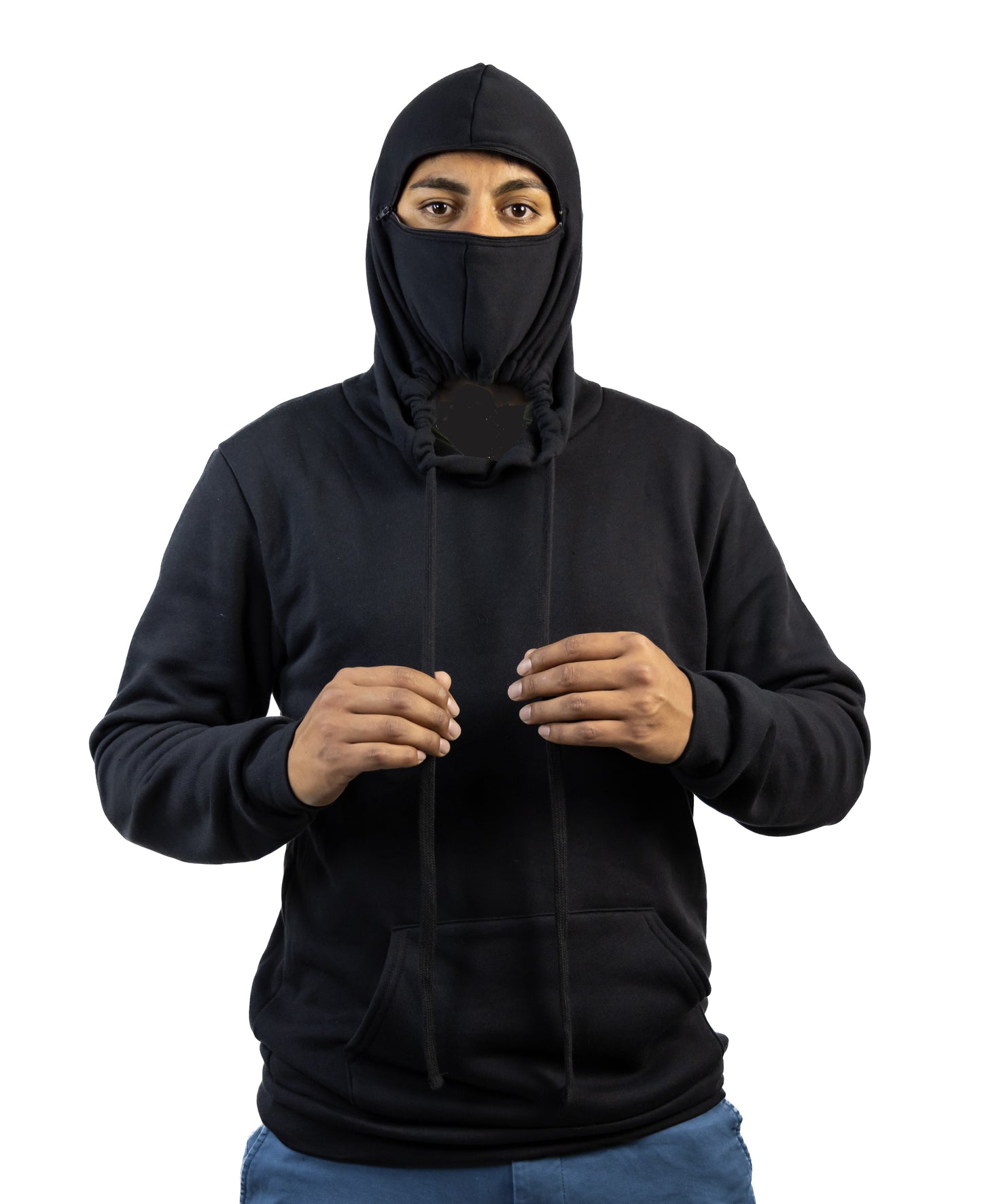 Hoodie Mask Black Pull-over Sweatshirt